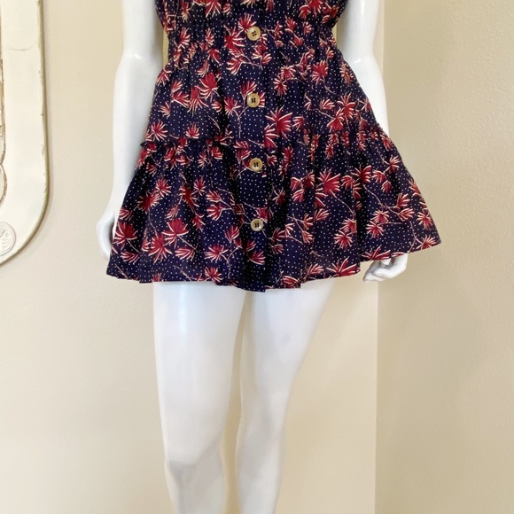 Eberjey | Womens Navy Blue/Burgundy Elsie Button Down Mini Dress | Size: S - Picture 4 of 9